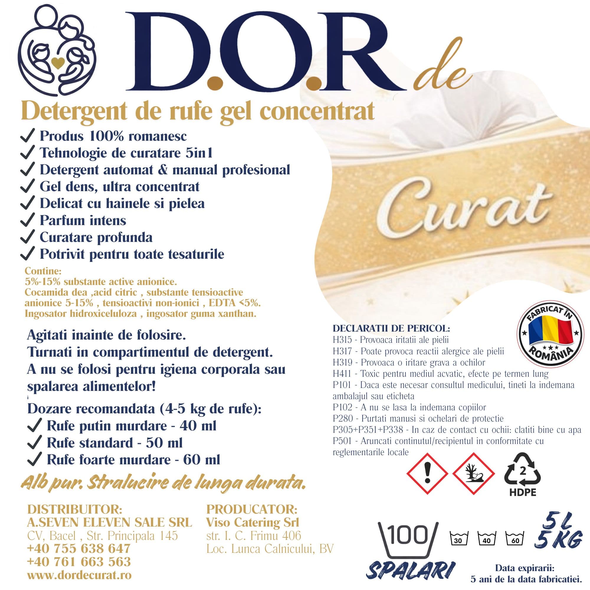 Detergent pentru rufe albe D.O.R de Curat 2